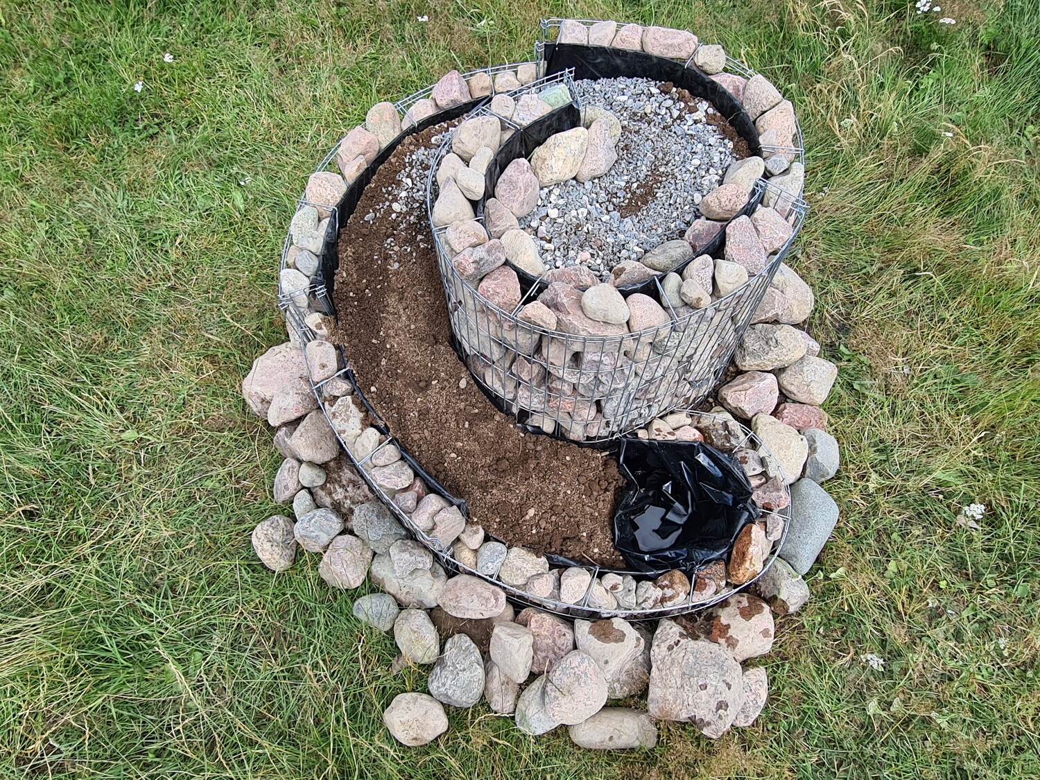 Gabionen im Garten — Handwerkerprojekt Ferienhaus Småland